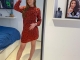 rood met zwart jurkje